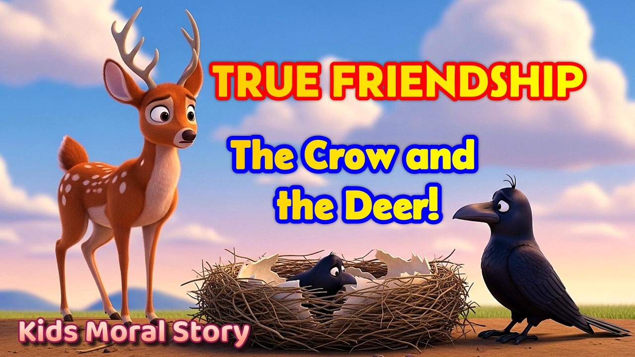 TRUE FRIENDSHIP - The Crow and the Deer 🦌🐦| Kids Moral Story | Bed Time Story | animated kids story