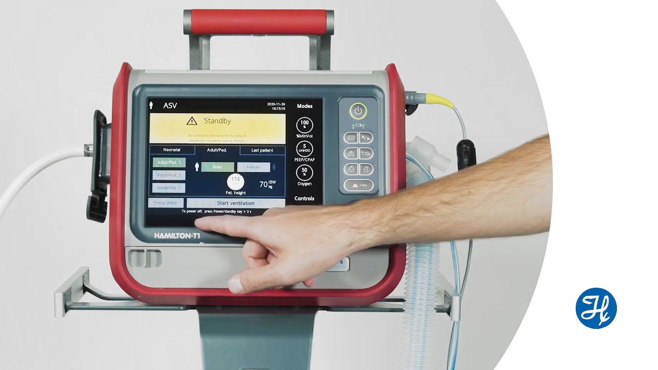 HAMILTON-T1 | How to start ventilation SW 3.0.x