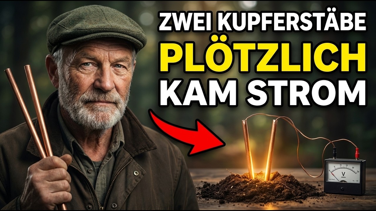 Zwei KUPFERSTÄBE im Boden — und plötzlich kam STROM