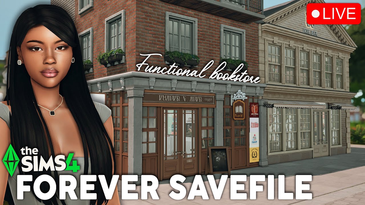 Building a FUNCTIONAL BOOKSTORE for my Sims 4 Forever Savefile!📚