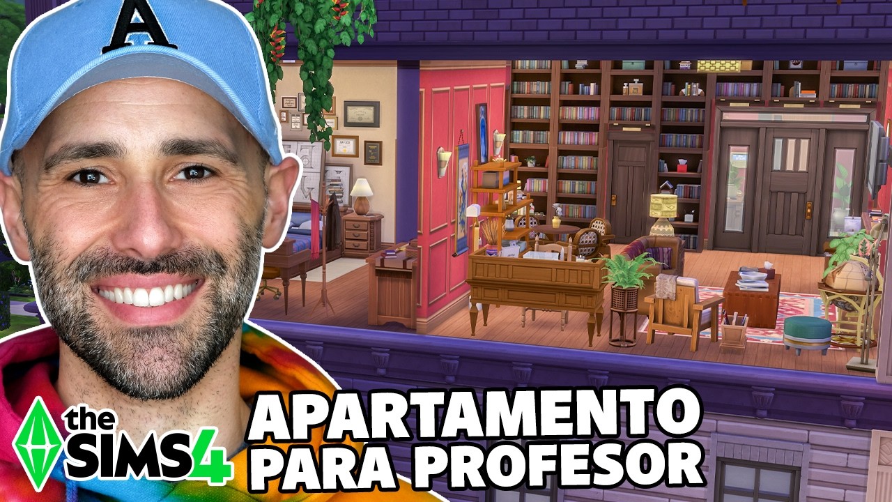 Hago un APARTAMENTO perfecto para un PROFESOR UNIVERSITARIO en los Sims 4 🏠 Gameplay en español