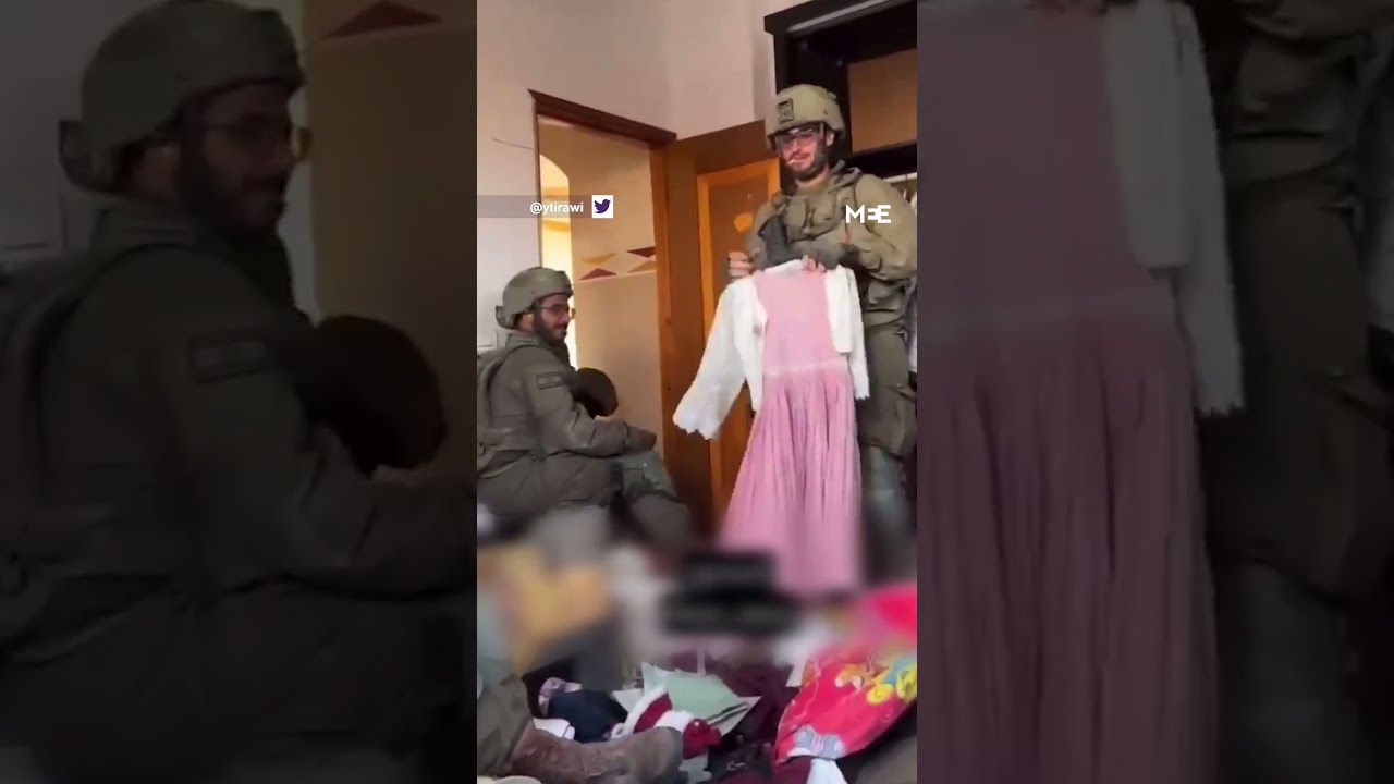 Video shows Israeli soldiers trying on Palestinian children&rsquo;s clothes