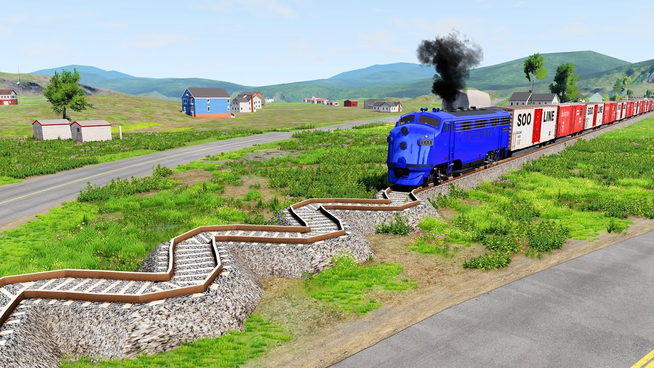🚄Train vs Zig Zag Track Crashes BeamNG.Drive | Part-4