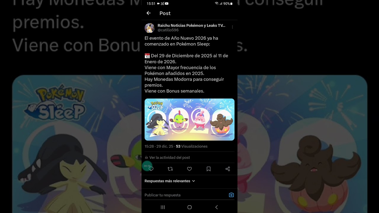 Comienza Evento de Año Nuevo 2026 en Pokémon Sleep.