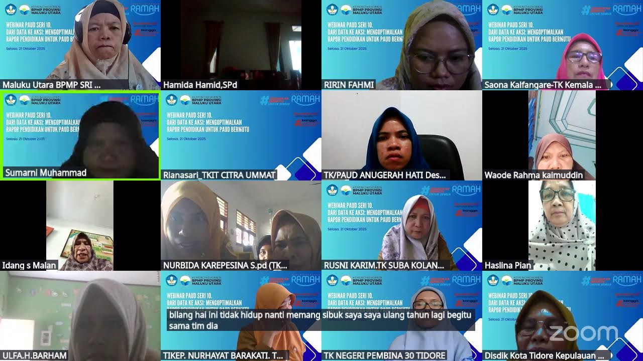 Webinar PAUD Seri 10. Dari Data Ke Aksi: Mengoptimalkan Rapor Pendidikan Untuk PAUD Bermutu