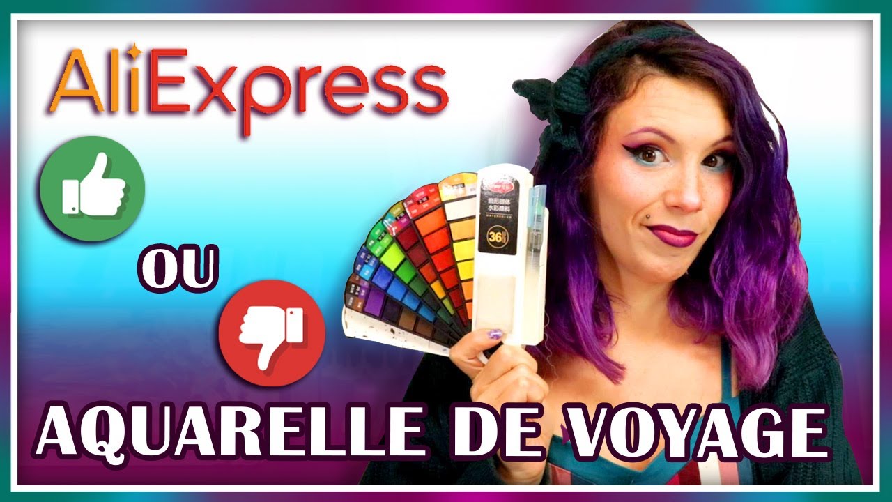 ⭐ HAUL ALIEXPRESS 🎨 Palette aquarelle 36 couleurs - Une réussite ? Swatchs, Tests et Illustration