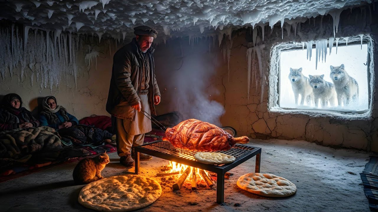Afghanistan’s Coldest Village | Shepherd’s Winter Day: Bread, Fire & Roasted Meat