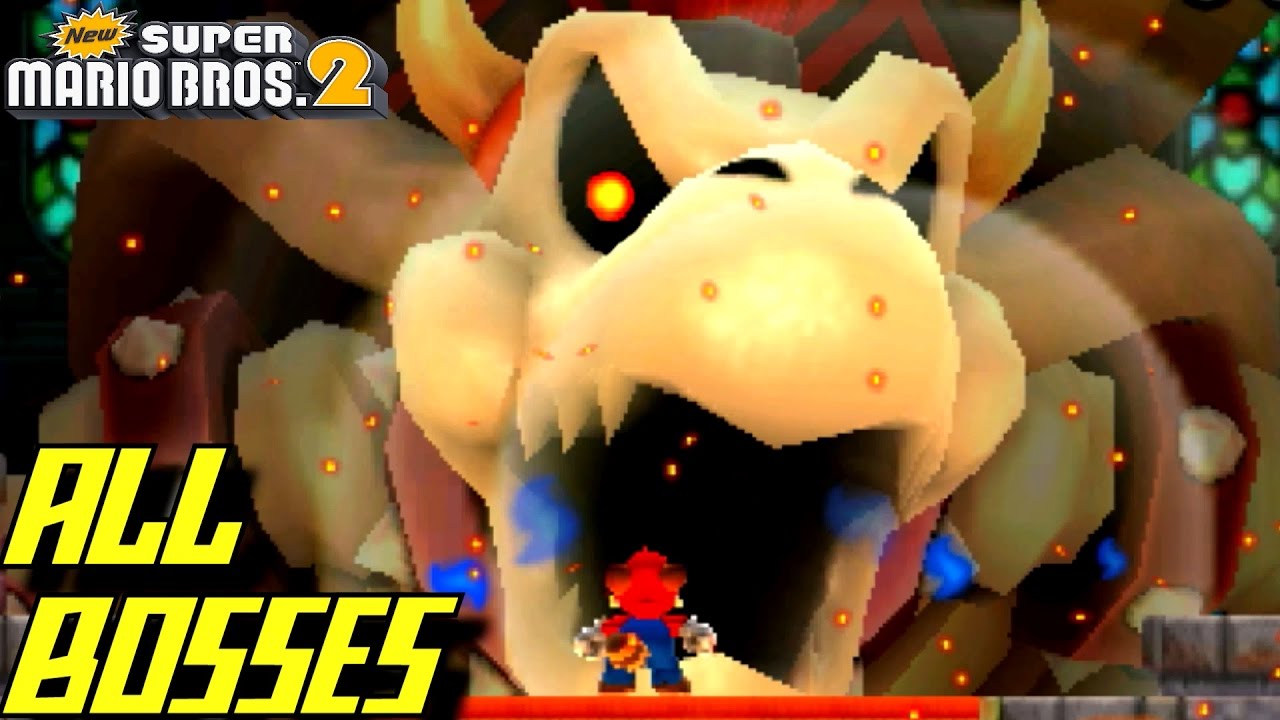 New Super Mario Bros. 2 - ALL Bosses (No Damage)