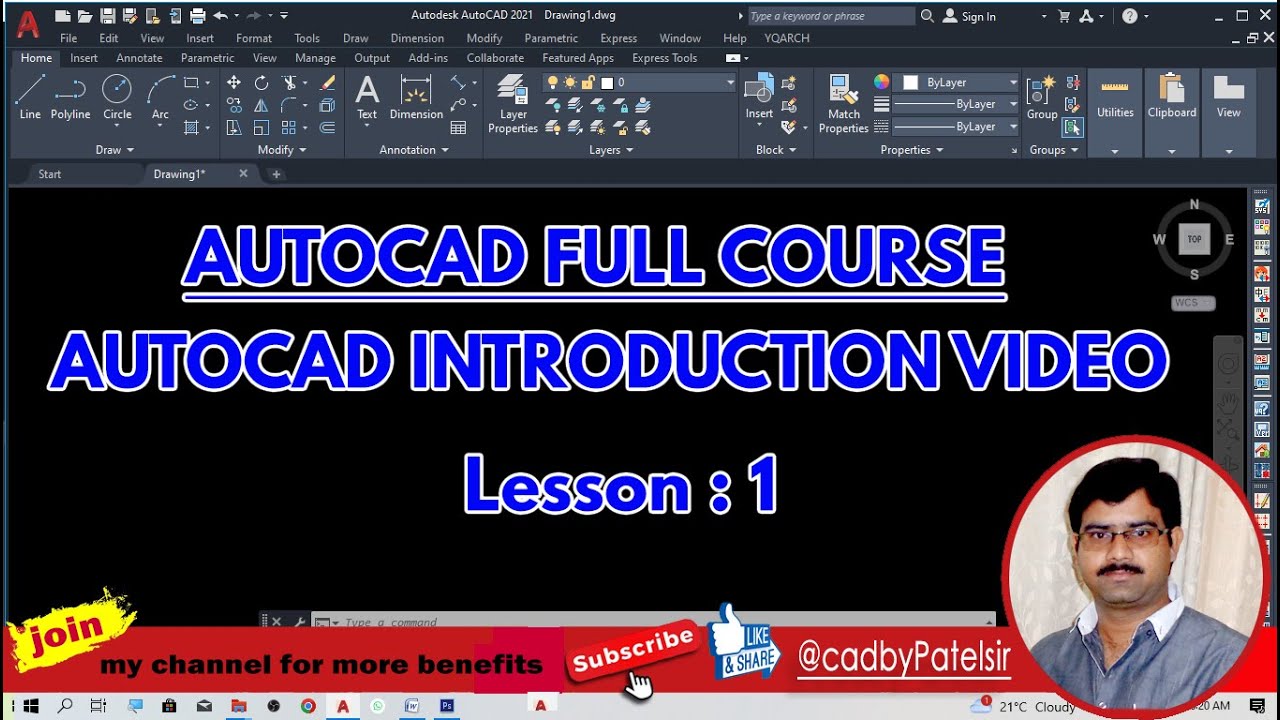 autocad full course in hindi /autocad basic to advance//Autocad Introduction Video @cadbypatelsir