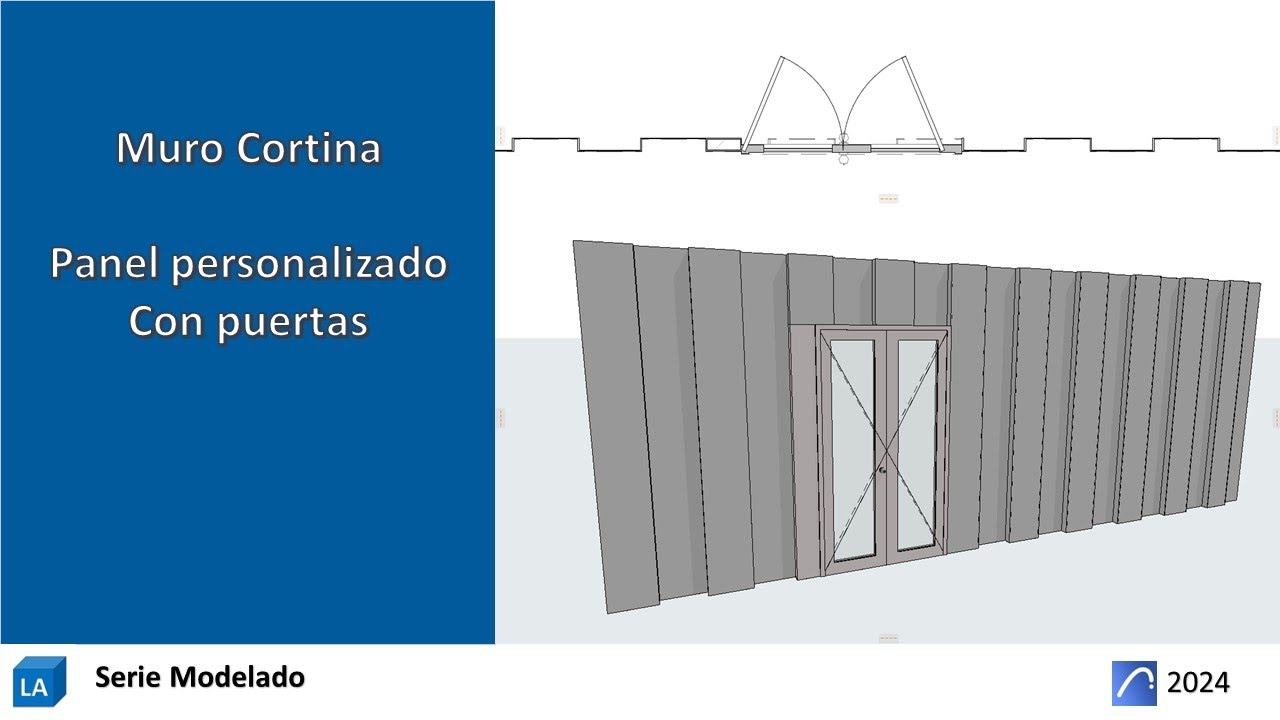 #archicad  Panel personalizado de Muro cortina con puertas 🔑🚪