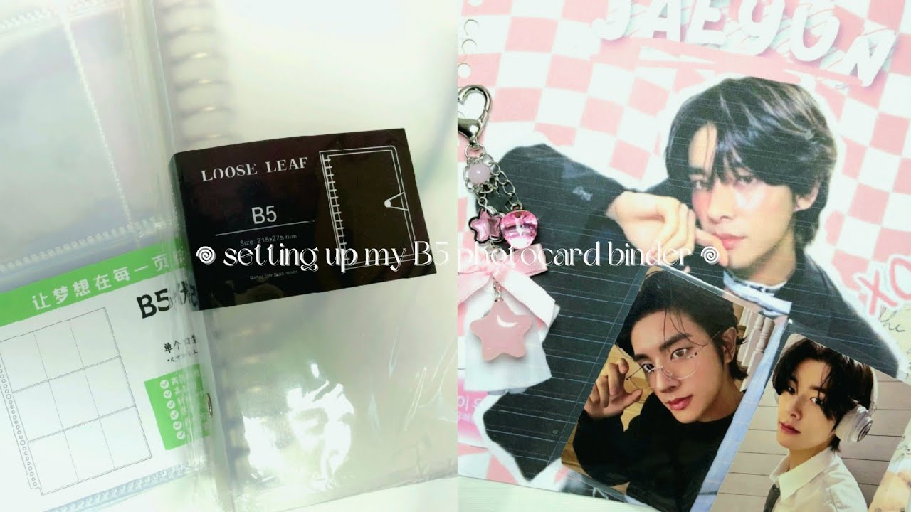 setting up my photocard b5 ring binder 📓 ꒰ #14 ꒱ enhypen jake photocard collection !