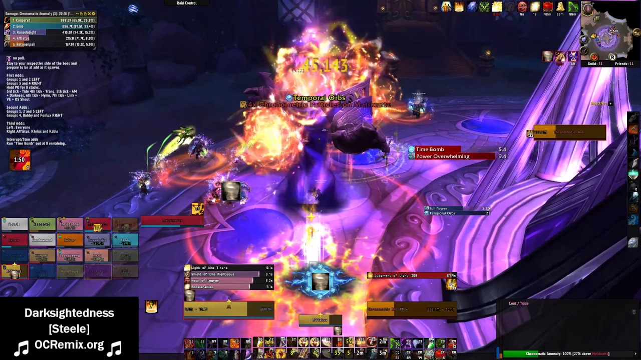 [Nighthold] Mythic Chronomatic Anomaly (Tank POV)