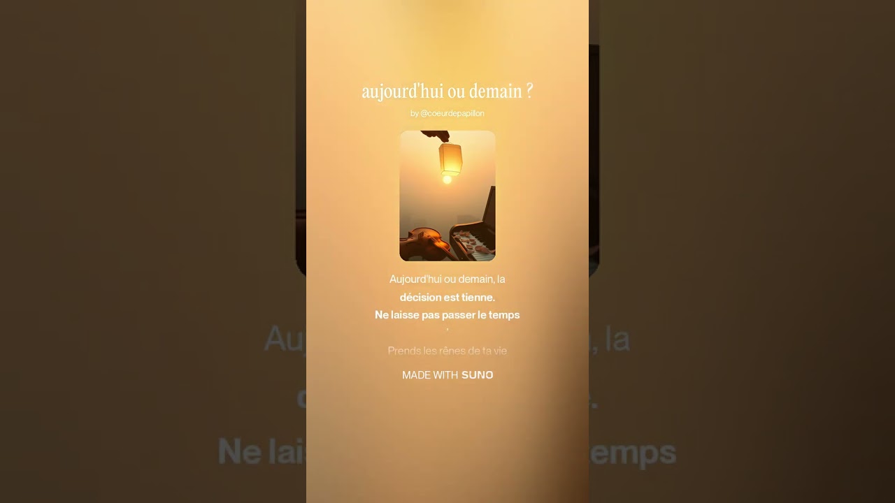 Aujourd'hui ou demain, la décision est tienne.