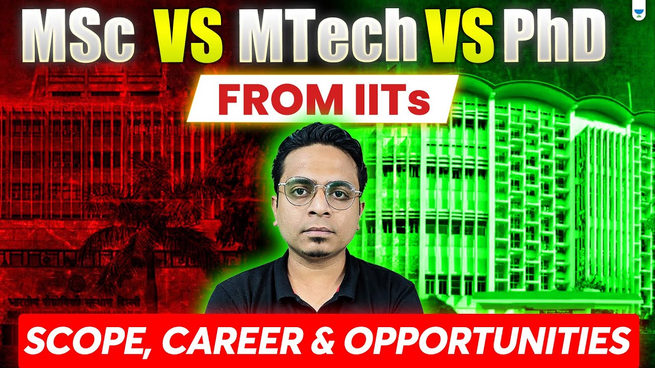 MSc vs MTech vs PhD from IITs 🎓 | Scope, Career & Opportunities | IIT JAM & GATE #Unacademy