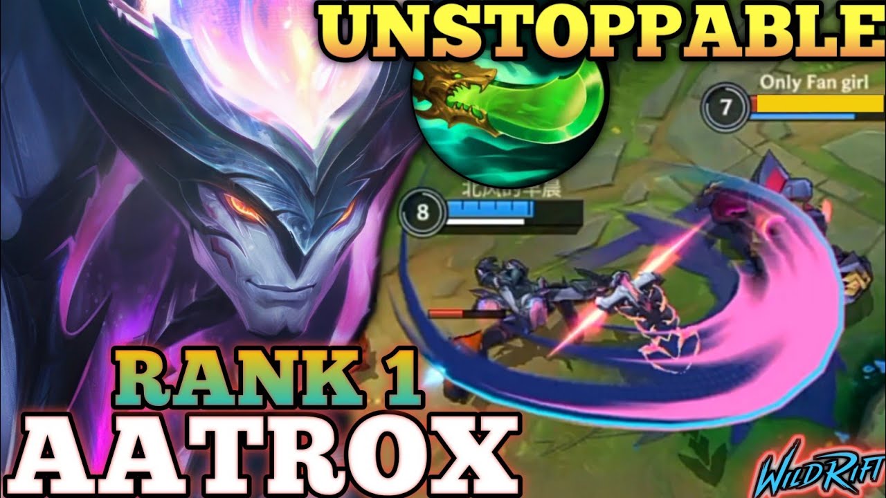 AATROX MONSTER IN TOPLANE! ANNOYING COMBO ASSASSINATION - TOP 1 GLOBAL AATROX BY 北风的早晨 - WILD RIFT