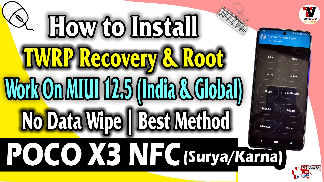 Install TWRP Recovery & Root On POCO X3 (Surya/Karna) No Data Wipe | Best Recovery for MIUI 12.5 |