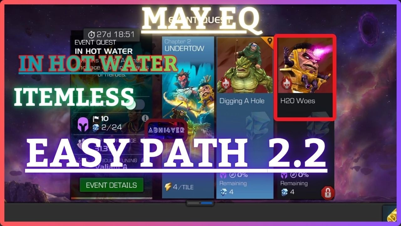 MCOC | EQ 2.2 | Easy Path | May EQ | IN HOT WATER | Itemless |