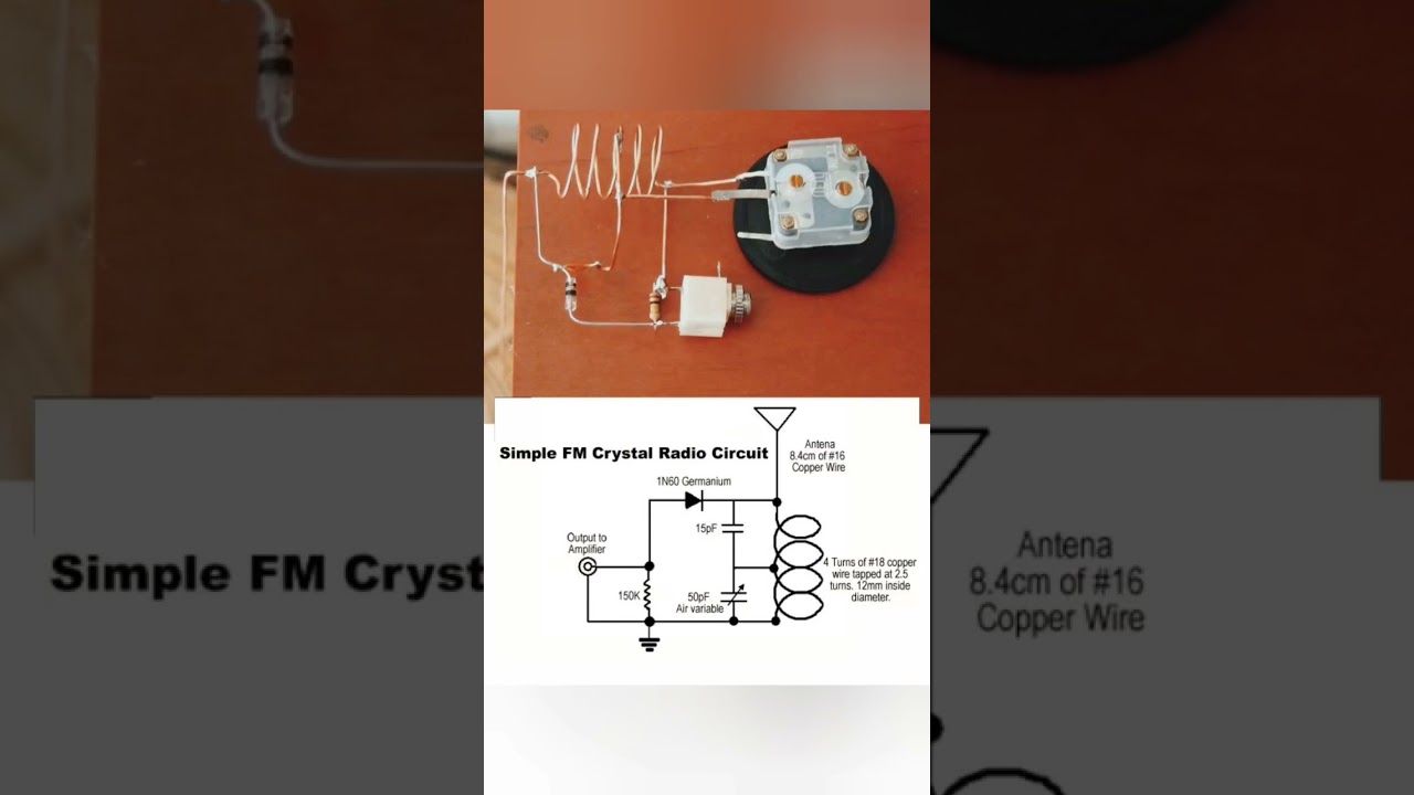 simple FM crystal radio circuit #circuitbasics #fmradio #electronicproject