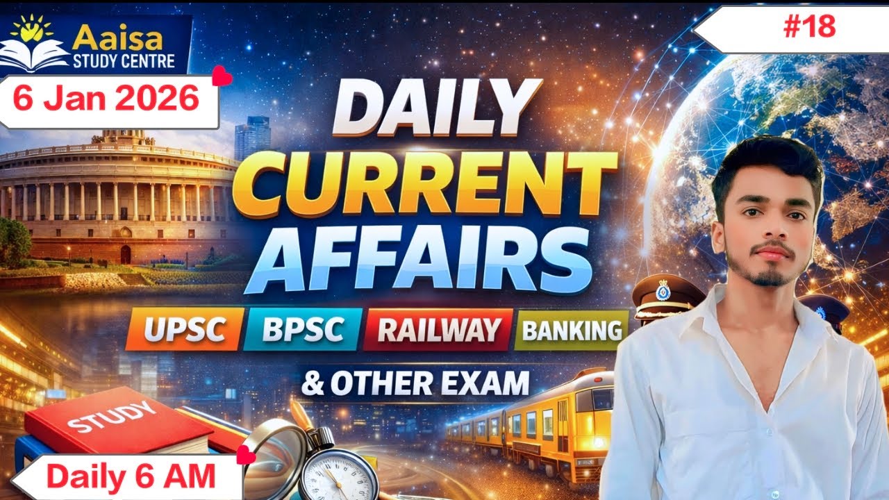 6 जनवरी 2026 का करेंट अफेयर्स | Today Current Affairs | Daily Current Affairs |#18|#currentaffairs|
