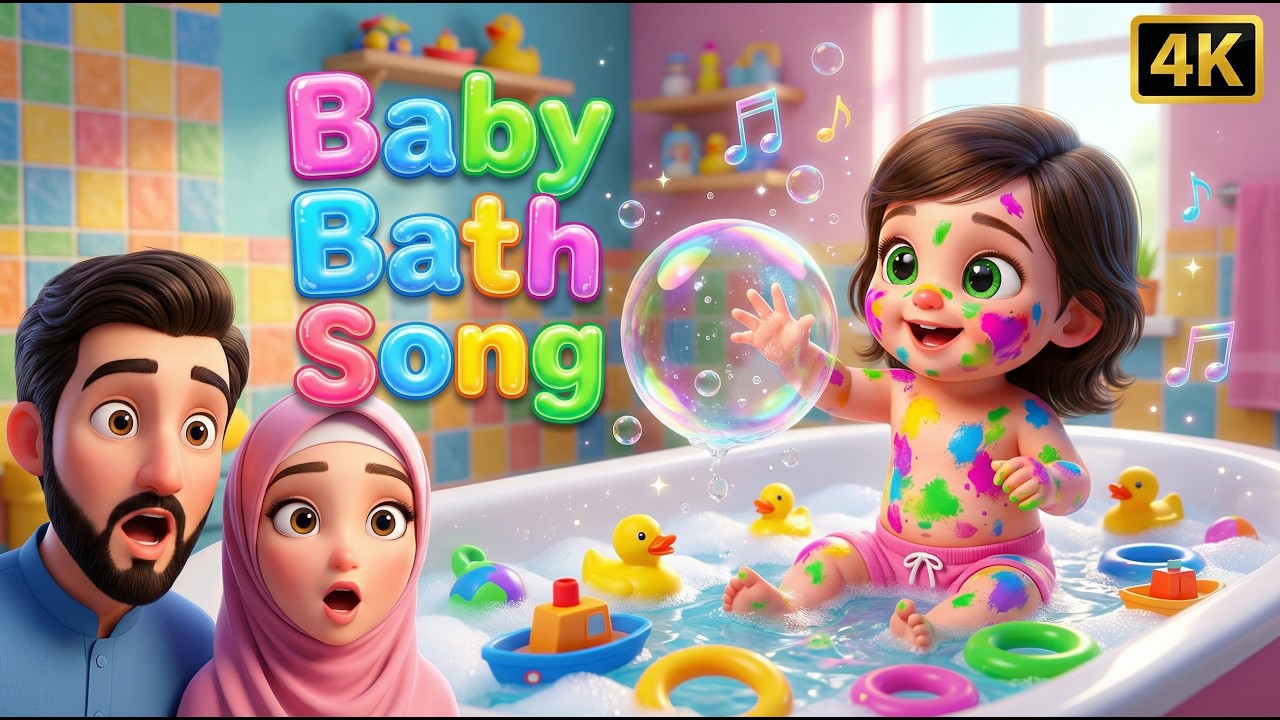 Baby Bath Song| Islamic Rhyme for babies | Bismillah, Allahu Akbar | #kids