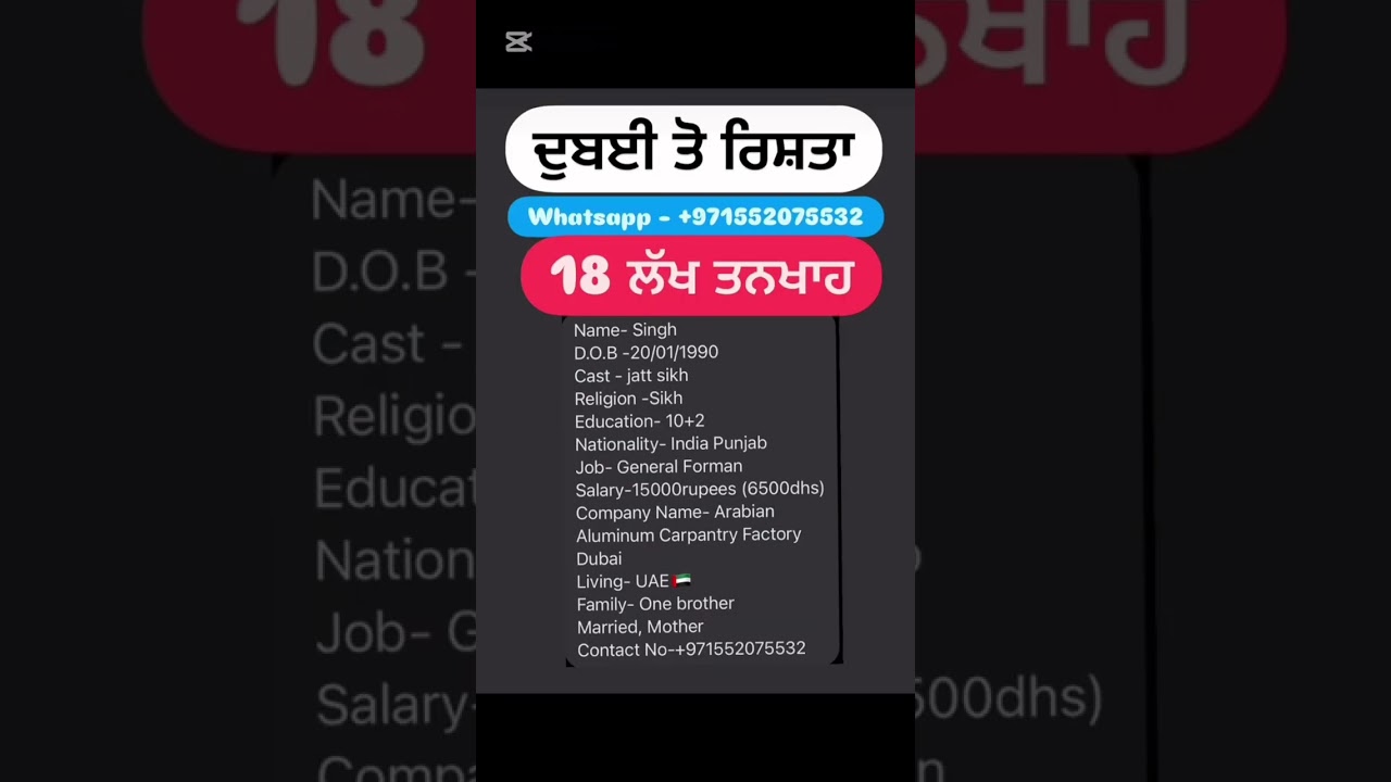 NRI ਕੁੜੀਆ ਦੇ ਰਿਸ਼ਤਿਆ ਦੀ ਲਿਸ਼ਟ  #newyear 