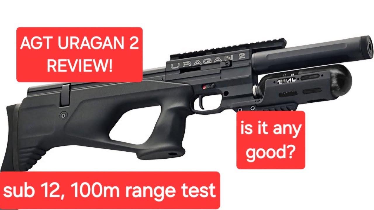 Ep 10. AGT URAGAN 2, SUB 12 .177 AIRGUN REVIEW.  100M RANGE TEST.  BULLPUP, CARBON.