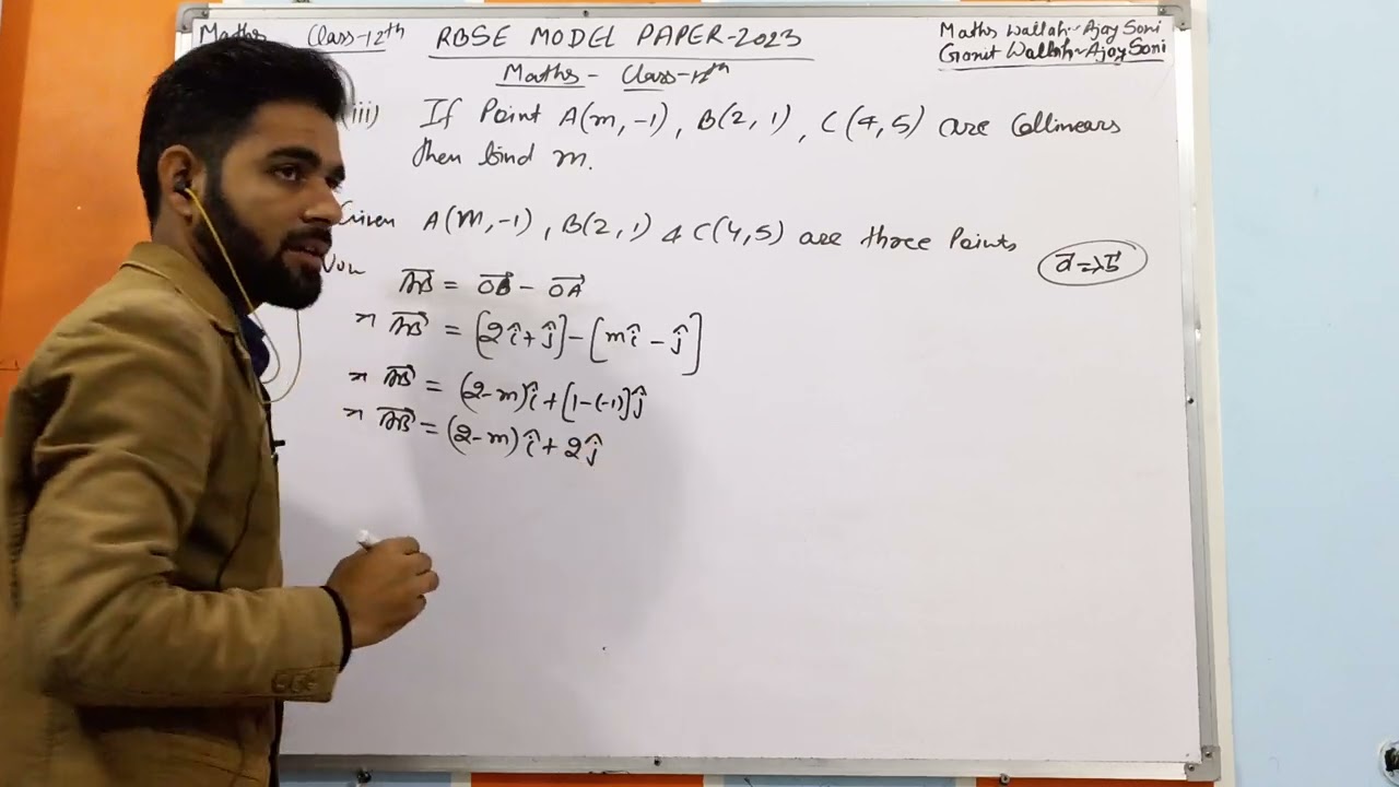 if points A( m , -1 ) , B ( 2, 1 ) and C ( 4, 5 ) then find the Value Of m.