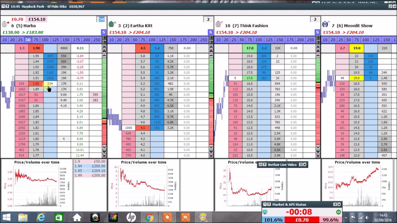 Betfair Horse Racing Trading - Commentary - Maiden &pound;8 Profit
