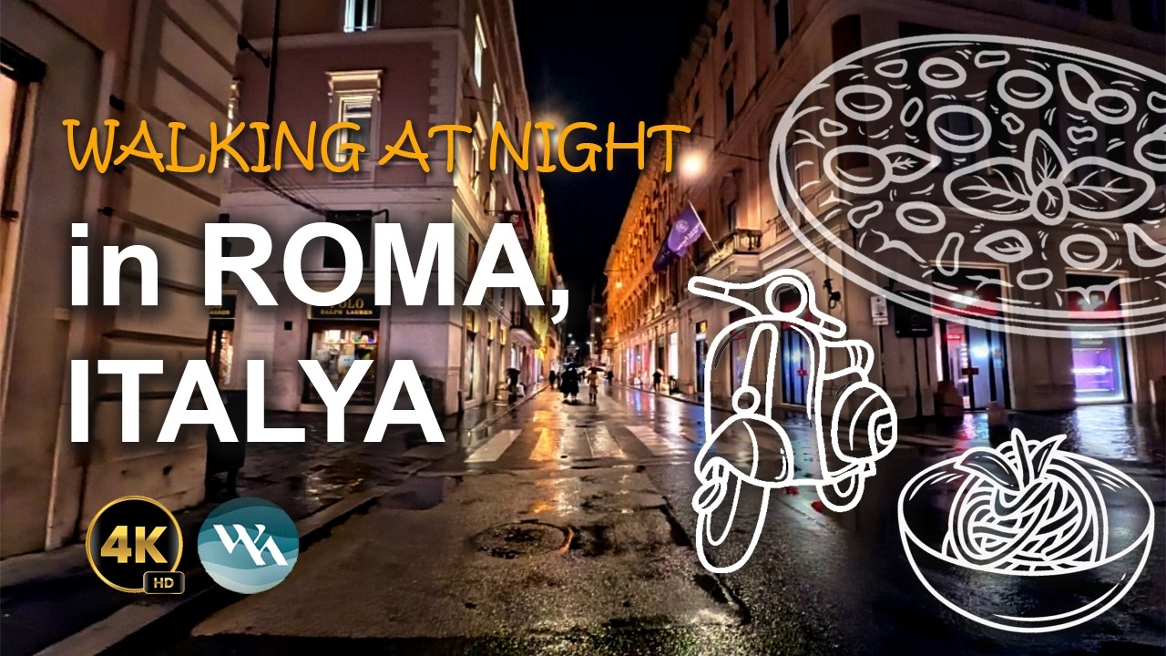 🇮🇹 Night Walk in Via Belsiana, Rome | Relaxing Italian Street Ambience 🌙✨