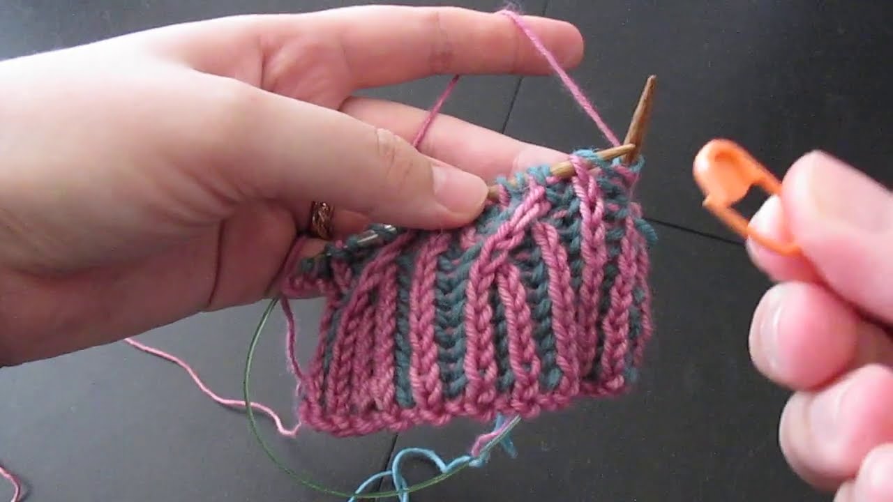 Brioche knitting right cable cross (brRX) tutorial