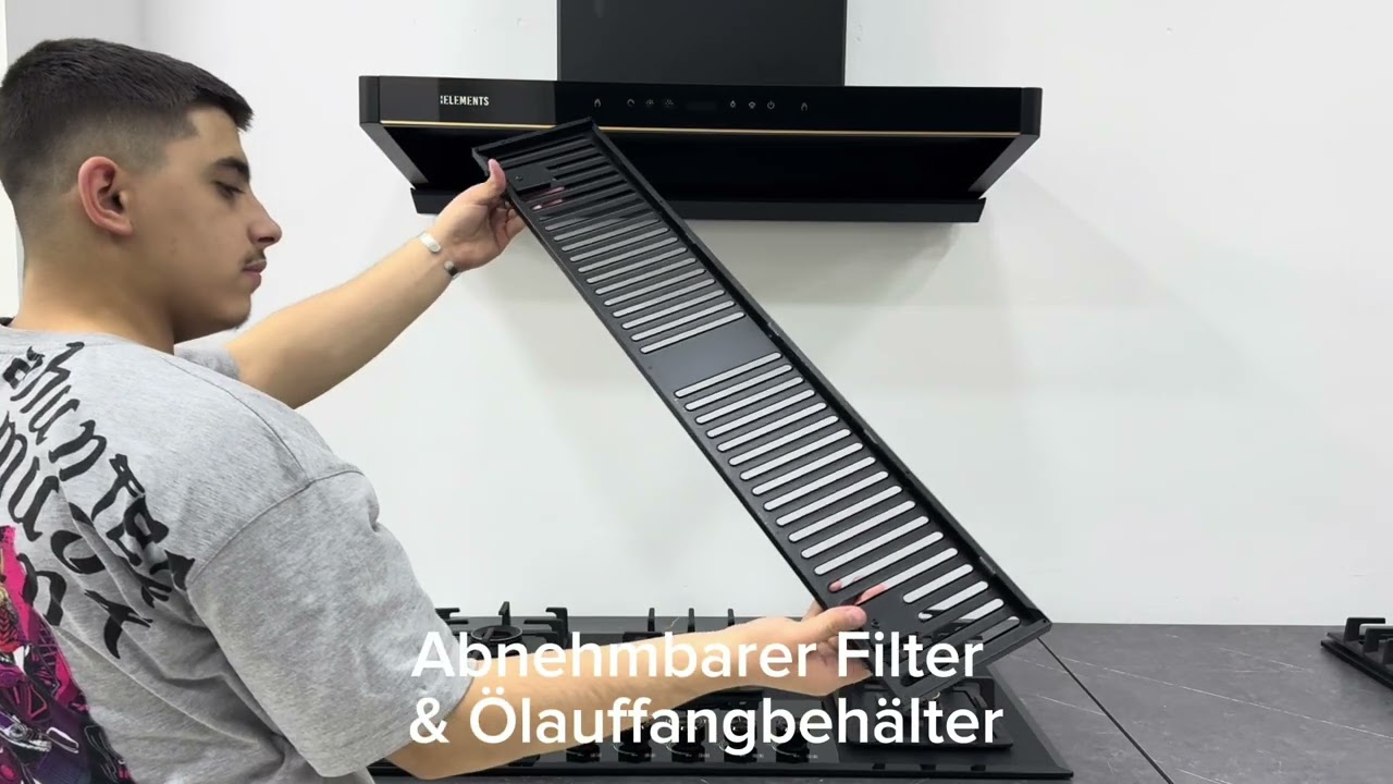 👉 KB ELEMENTS 90cm Dunstabzugshaube &ndash; Leistungsstarke 1350m&sup3;/h Absaugung & Gestensteuerung! 🏡✨