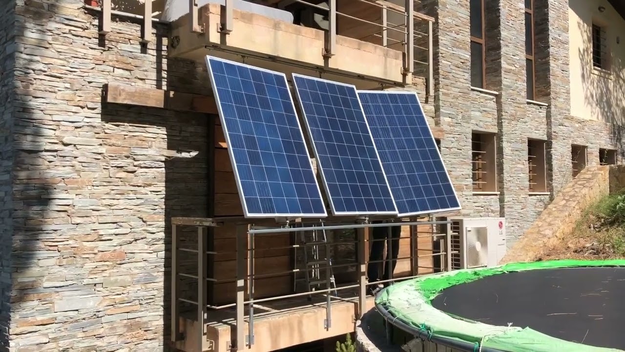 Balcony tilting solar pv panels