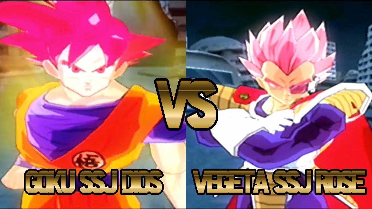 Goku SSJ Dios VS Príncipe Vegeta SSJ Rose Dragon Ball Z Budokai Tenkaichi 3