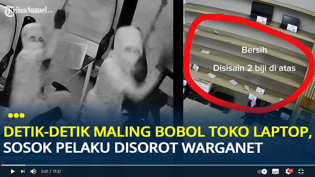Detik-detik Maling Bobol Toko Laptop di Ciputat, Masuk Lewat Atap, Sosok Pelaku Disorot Warganet