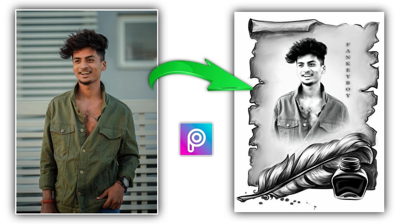 trending photo editing Pencil Photo Editing in telugu pencil sketch editing in picsart 2023