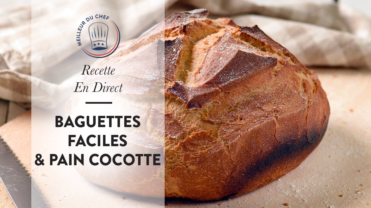 Recette boulangerie en direct : les Baguettes sans pétrissage et le Pain Cocotte !