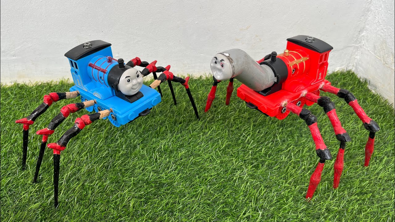 merakit thomas monster eater, thomas ghost train dan thomas red spider 