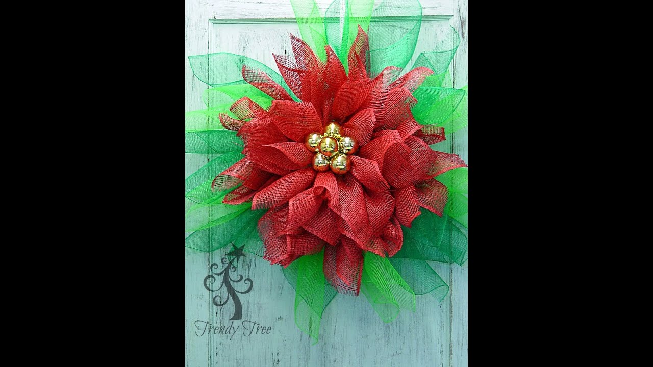 Poinsettia Wreath Tutorial by Trendy Tree