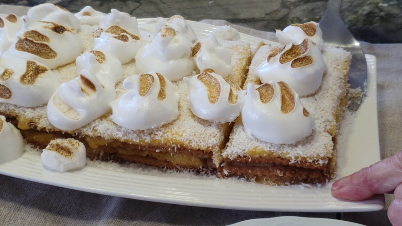 Tarta de galleta y coco sin horno