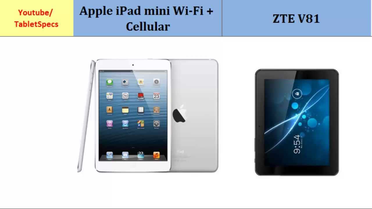 Apple iPad mini Wi-Fi + Cellular VS ZTE V81, Detailed Look