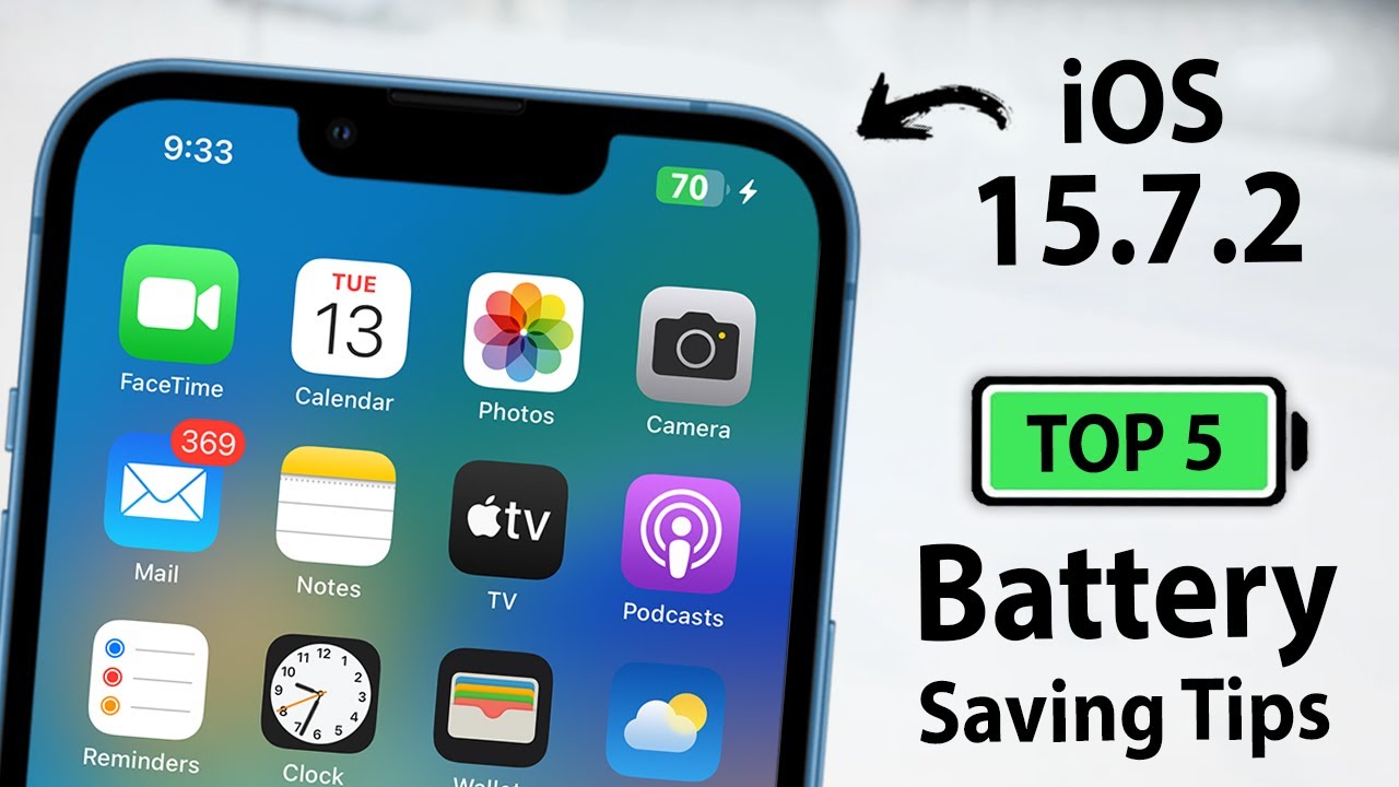 iOS 15.7.2 - Top 5 iPhone Battery Saving Tips - Change Settings Now