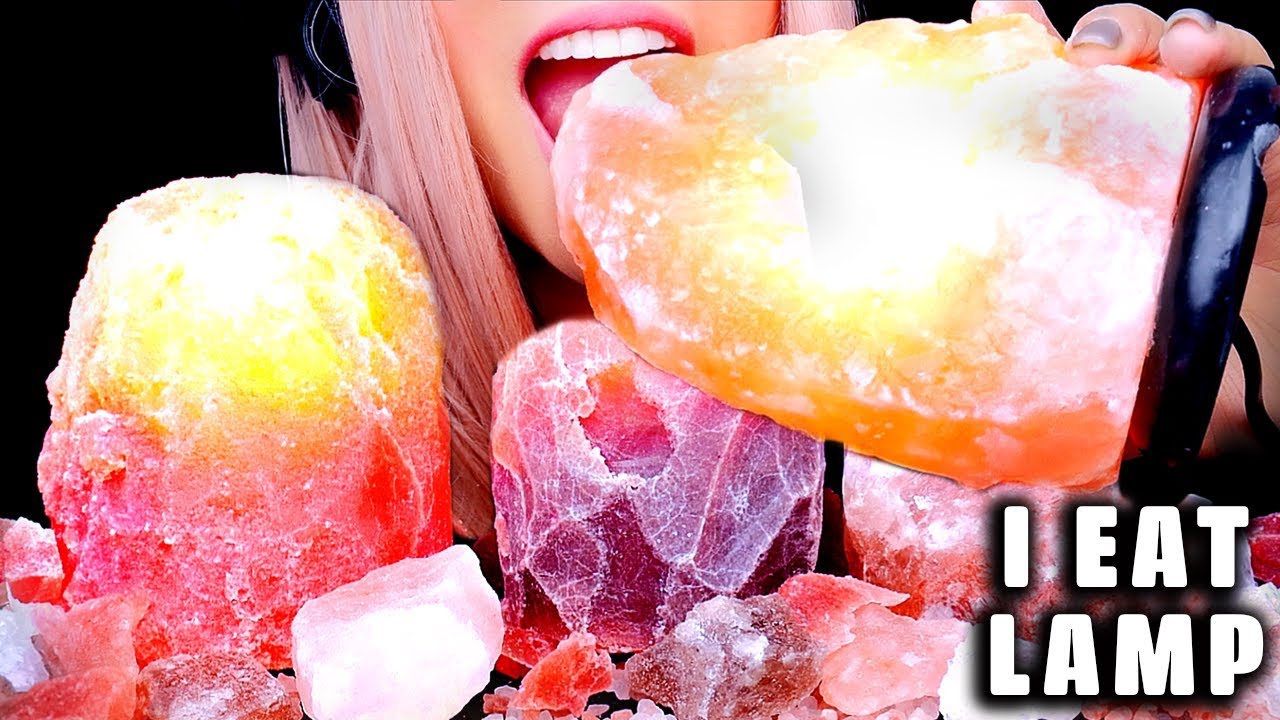 ASMR Edible LAMP | Himalayan Rock Salt Lamp | Eating Sounds | FAIL
