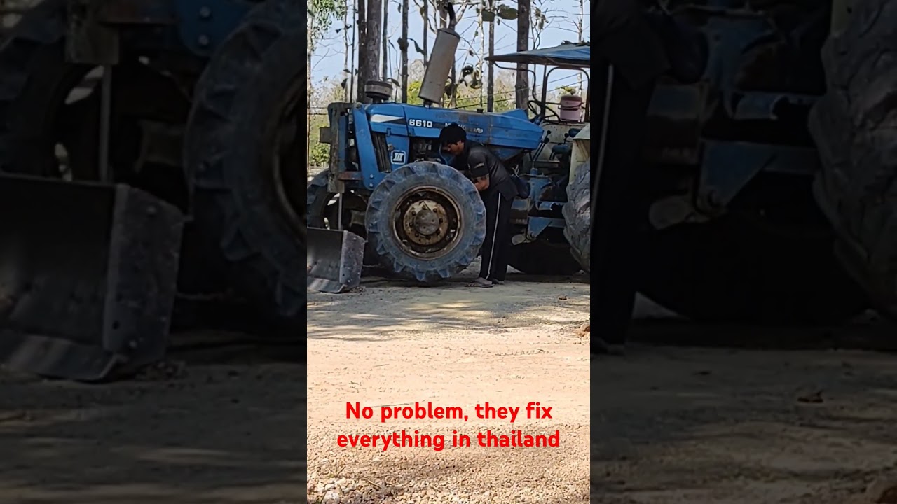 broken tractor, but no problem😎 #asia #land #farming #thailand #chiangmai #tractor#thaivillage