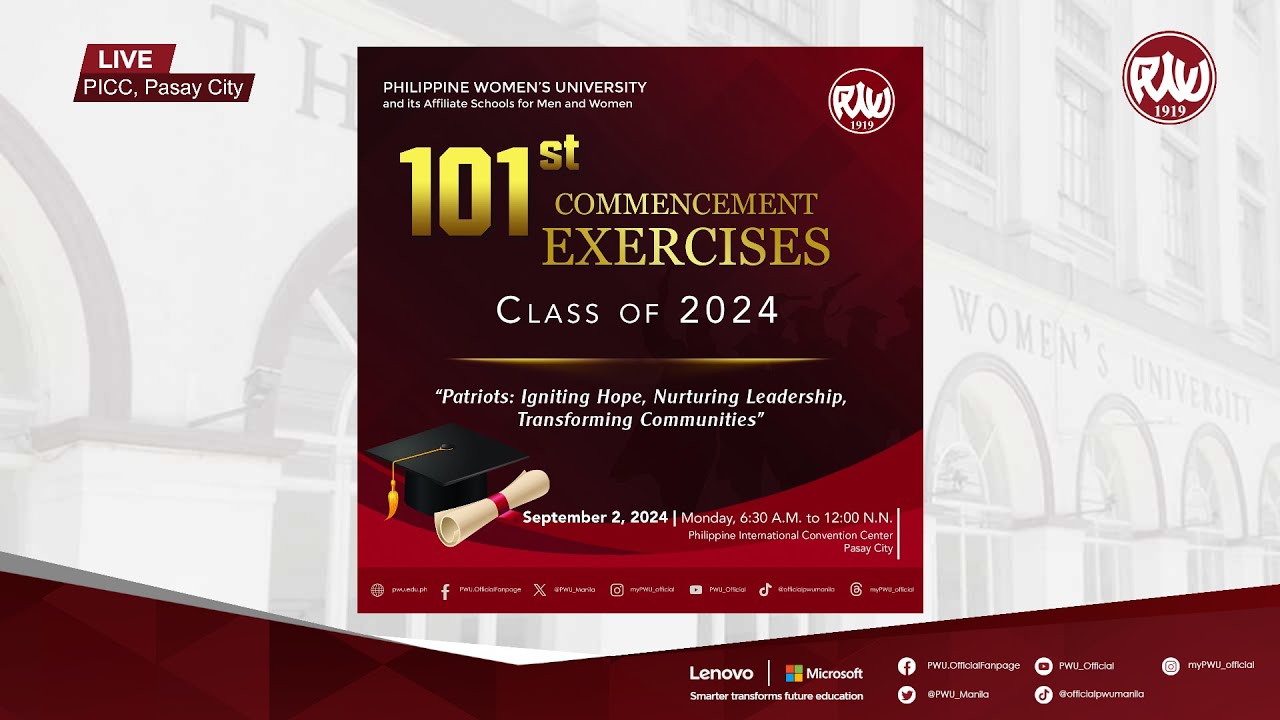 Philippine Women's University 101st Commencement Exercises | September 2, 2024