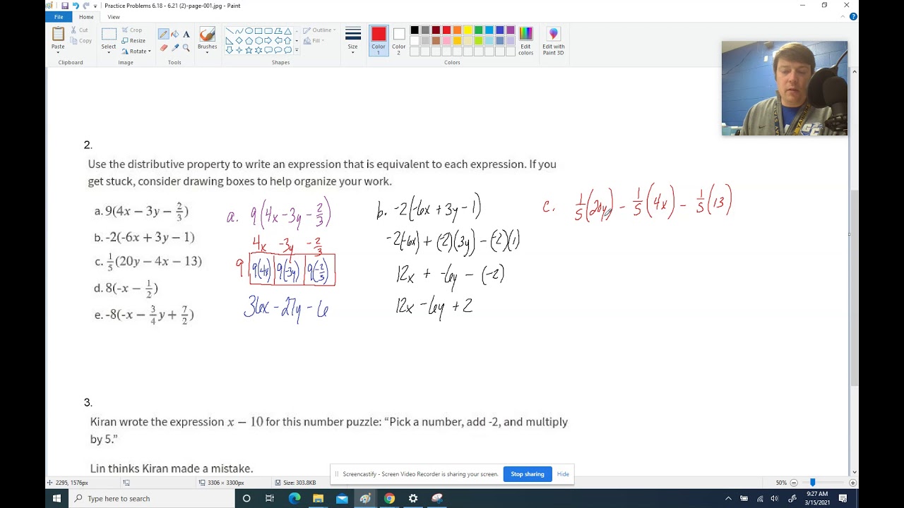 Practice Problems HW Unit 6 Lesson 18