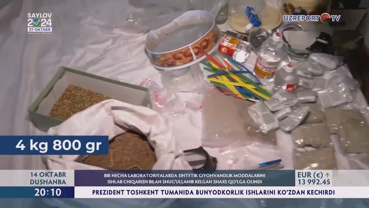Giyohvandlik moddalarini ishlab chiqarish bilan shug'ullanib kelgan shaxs qo'lga olindi (Toshkent)