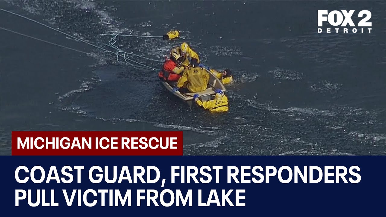 Michigan ice rescue: Coast Guard rush to pull victim from lake