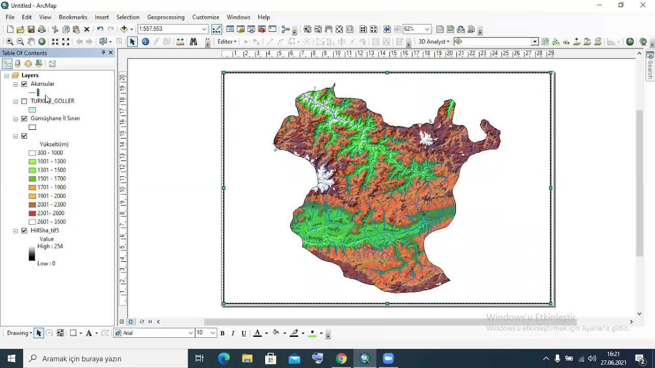 Hızlandırılmış Egitim ile Yükselti,Fiziki Harita Yapımı