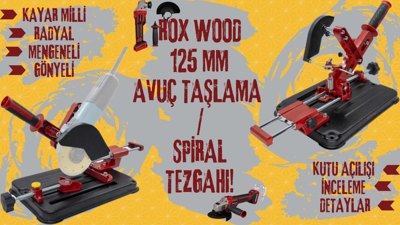 Rox Wood 125 mm Avuç Taşlama / Spiral Tezgahı Kutu Açılışı & İnceleme! Kayar Milli & Gönyeli!