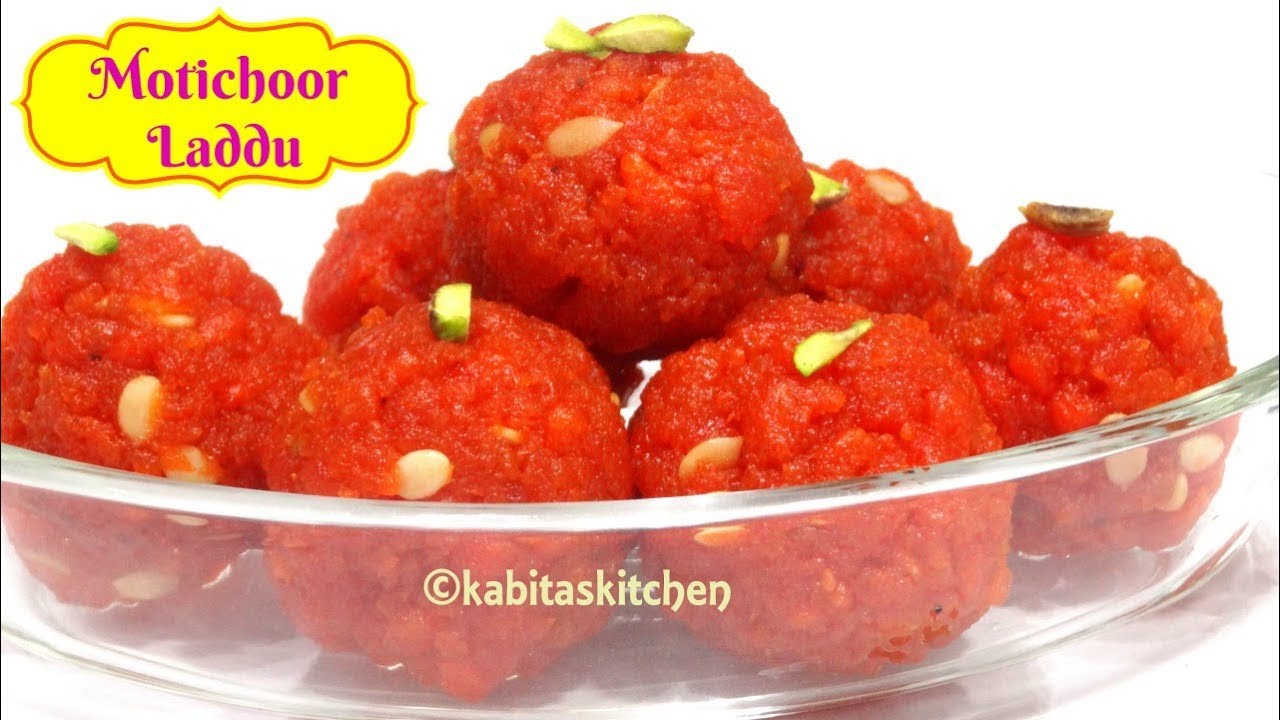 Motichoor Laduu Recipe | मोतीचूर के लडू | Diwali Sweets Recipe | bundi ladoo | KabitasKitchen